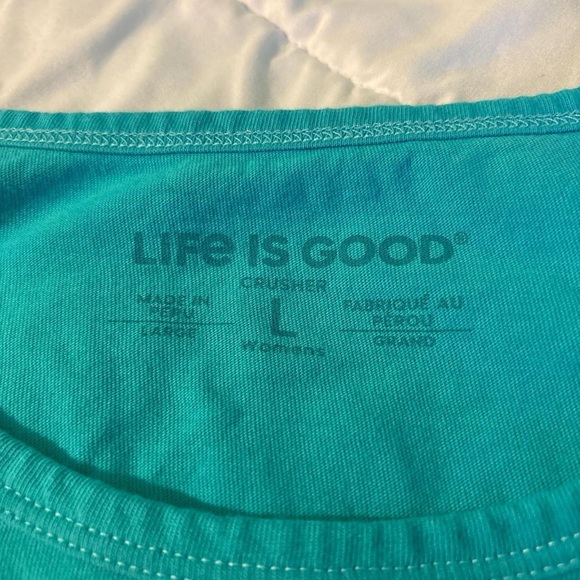 Life Is Good teal Crusher tank - Picture 3 of 5